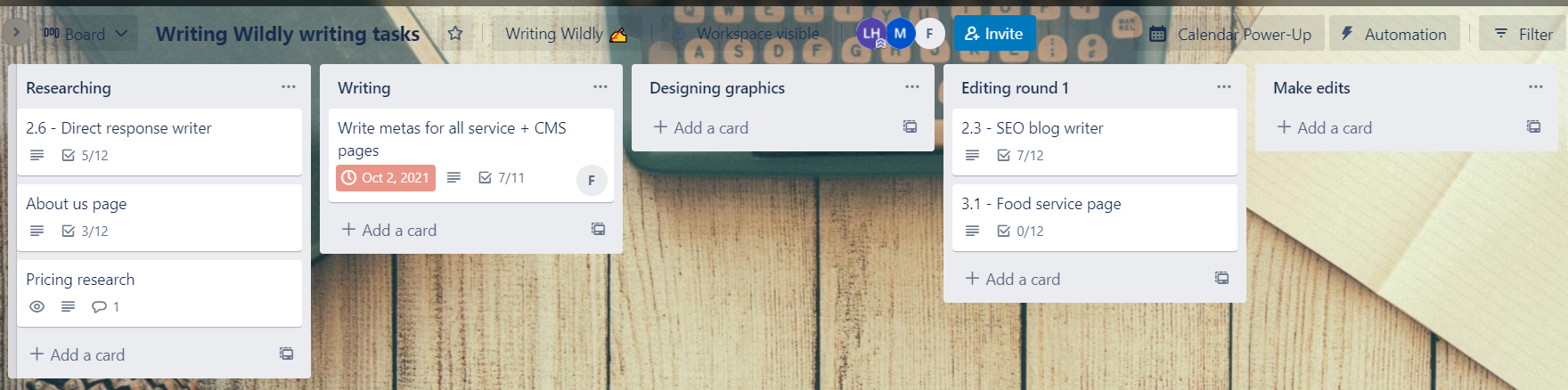 Trello is a great app for freelance writers to manage their tasks and project deadline.